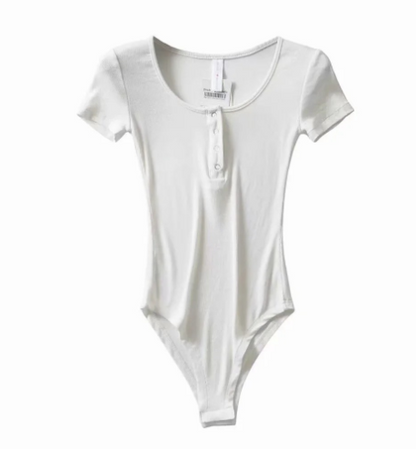 Women's Short Sleeve Button Slim T-Shirt for Street Style