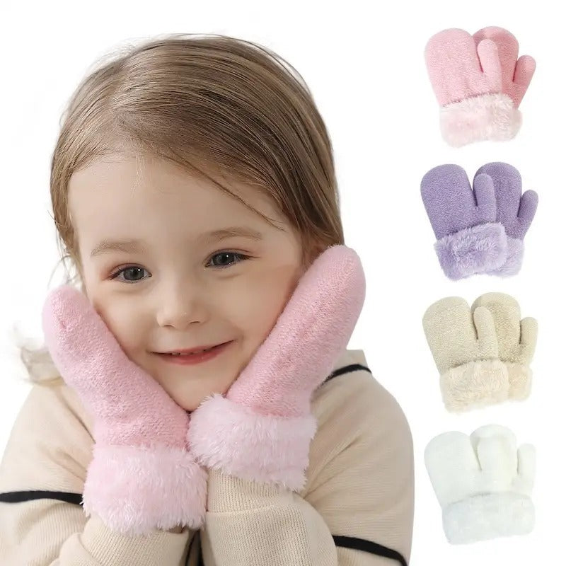 Winter Woolen Knitted Gloves for Men, Women, and Kids