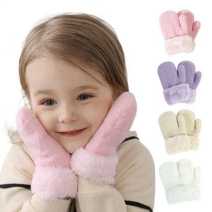 Winter Woolen Knitted Gloves for Men, Women, and Kids