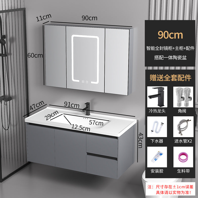 Elegant Drawer Bathroom Cabinet with Ceramic Sink Combo