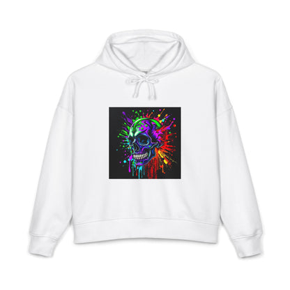 Colorful Skull Hoodie — Neon Paint Splash Skull Graphic Hoodie