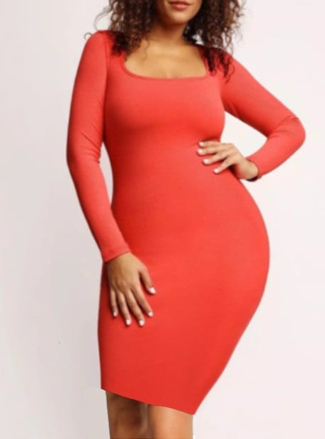 Slim Women's Dress with Body Shaping Design