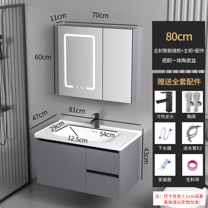 Elegant Drawer Bathroom Cabinet with Ceramic Sink Combo