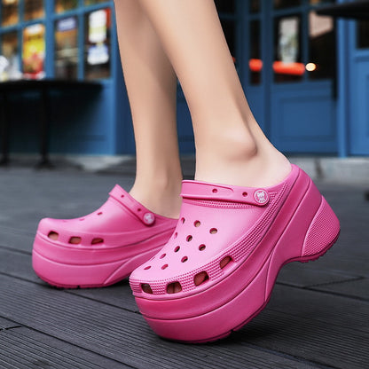 Women's High Platform Summer Slippers with Holes