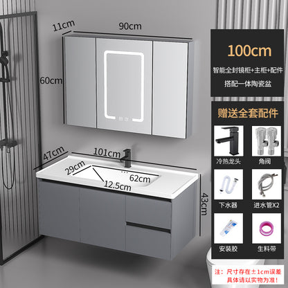 Elegant Drawer Bathroom Cabinet with Ceramic Sink Combo