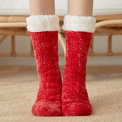 Plus Velvet Ladies Winter Warm Floor Sleeping Socks