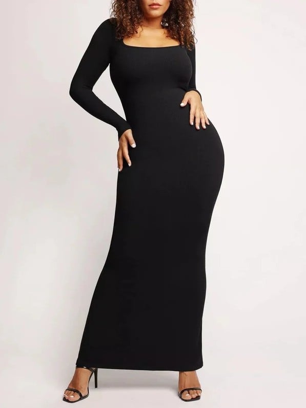 Slim Women's Dress with Body Shaping Design