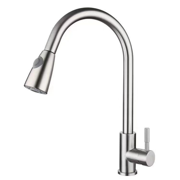 304 Stainless Steel Pull-Down Kitchen Faucet (Home Use)