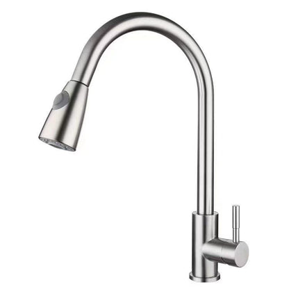 304 Stainless Steel Pull-Down Kitchen Faucet (Home Use)