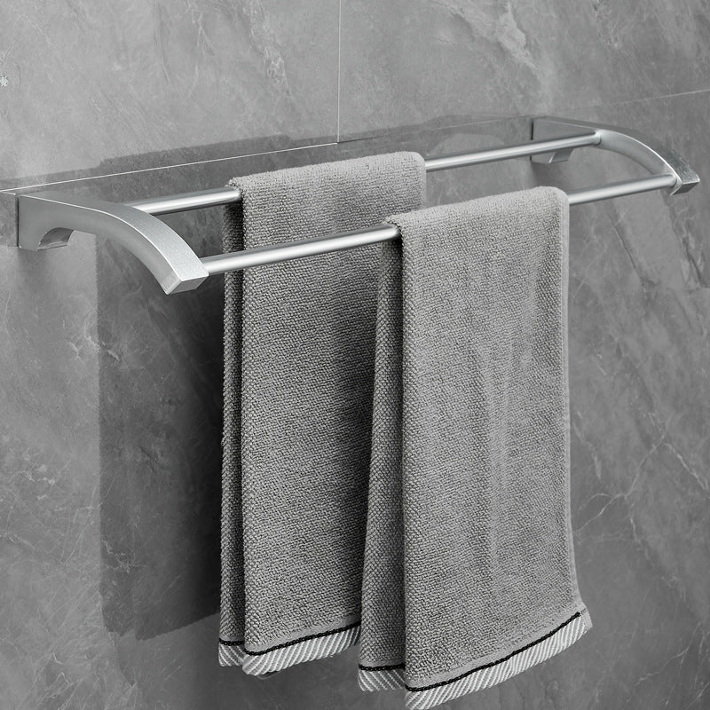 Aluminum Bathroom Accessory Set with Towel Rack and Hooks