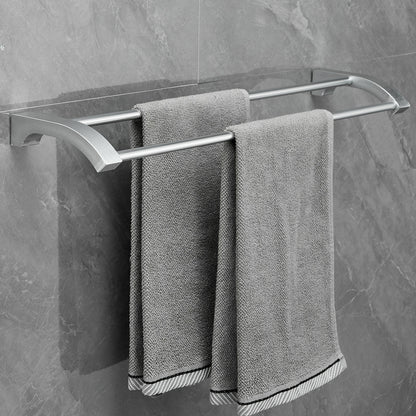 Aluminum Bathroom Accessory Set with Towel Rack and Hooks
