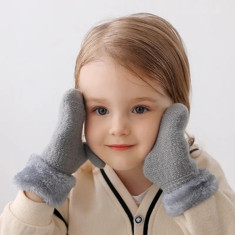Winter Woolen Knitted Gloves for Men, Women, and Kids