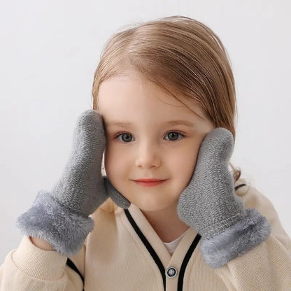 Winter Woolen Knitted Gloves for Men, Women, and Kids