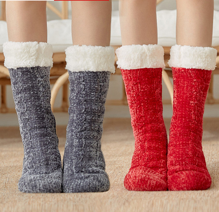 Plus Velvet Ladies Winter Warm Floor Sleeping Socks