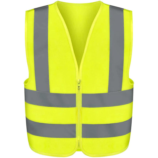 High Visibility Safety Vest ANSI Class 2, No Pocket, Neon Yellow, Large (L)