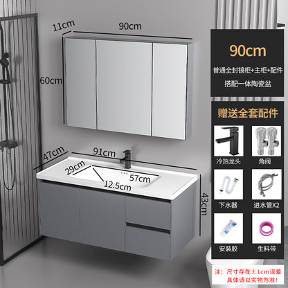 Elegant Drawer Bathroom Cabinet with Ceramic Sink Combo