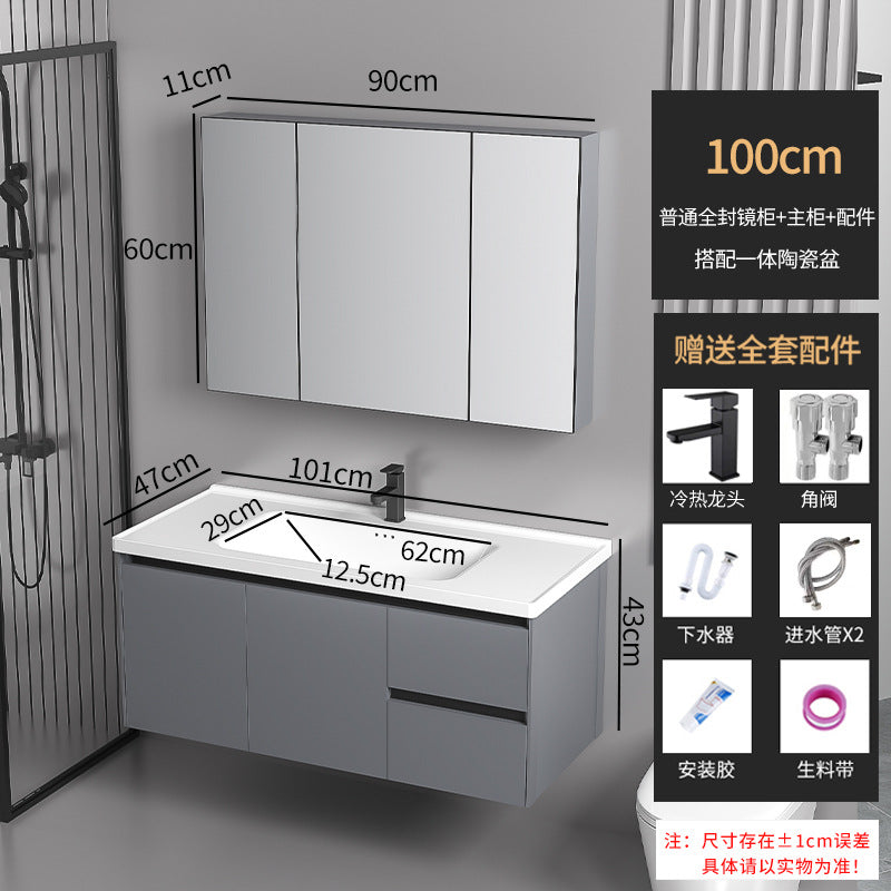 Elegant Drawer Bathroom Cabinet with Ceramic Sink Combo