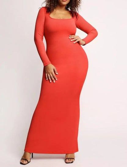 Slim Women's Dress with Body Shaping Design