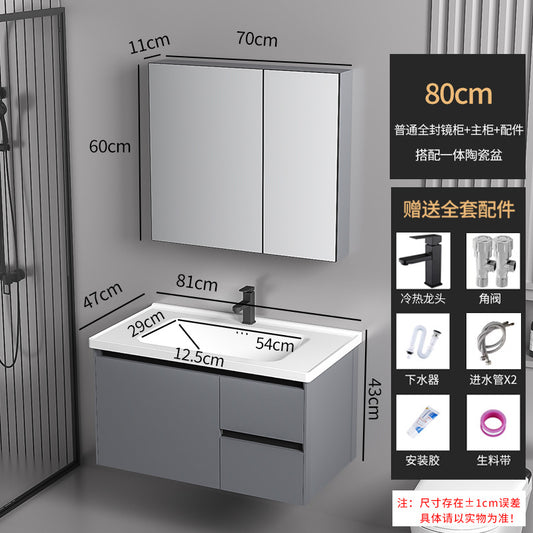 Elegant Drawer Bathroom Cabinet with Ceramic Sink Combo
