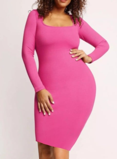 Slim Women's Dress with Body Shaping Design