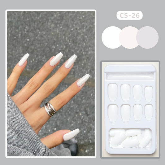 Ballet Bright White Finished Fake Nail Tips