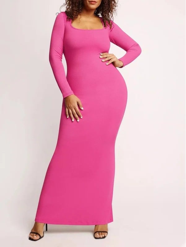 Slim Women's Dress with Body Shaping Design