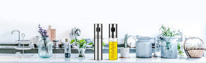 Stainless Steel Oil Spray Bottle with Funnel and Brush