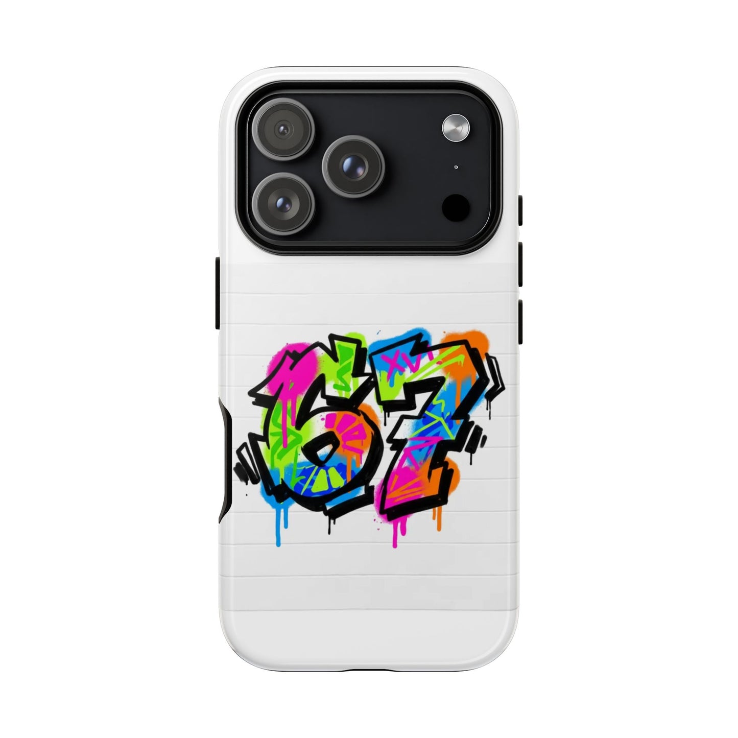 Graffiti '67' Phone Case — Colorful Urban Street Art Protective Cover