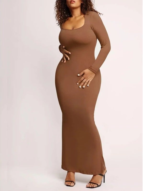 Slim Women's Dress with Body Shaping Design