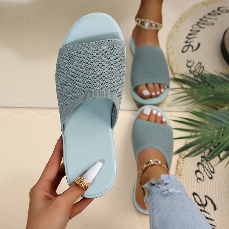 Fashion Flying Weave Wedge Sandals with Soft Sole