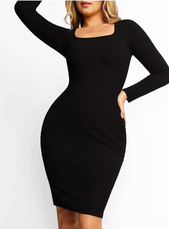 Slim Women's Dress with Body Shaping Design
