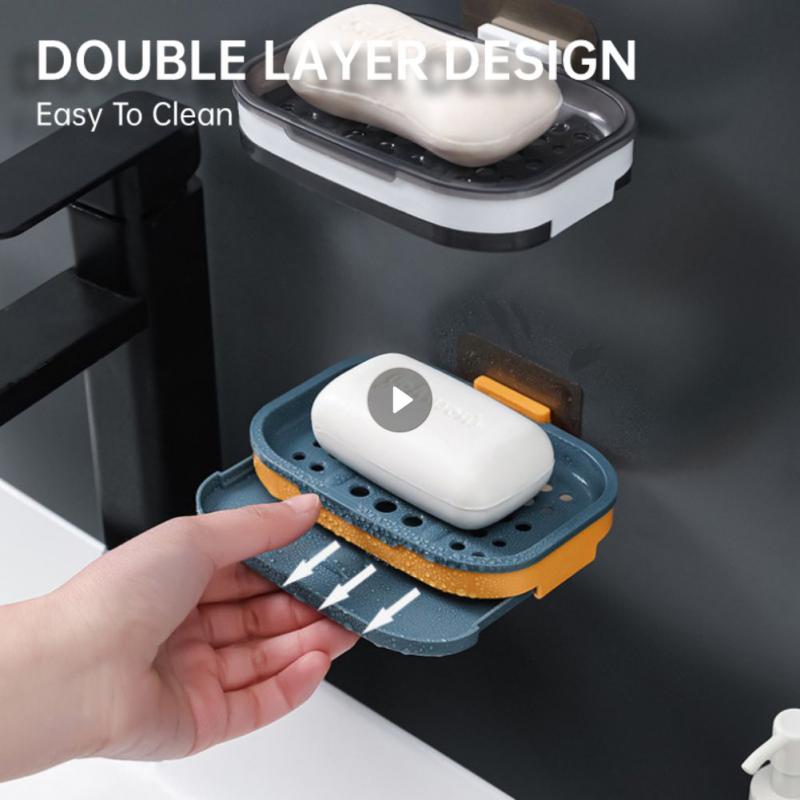 Double Layer Soap Box with Drainage for Travel Use