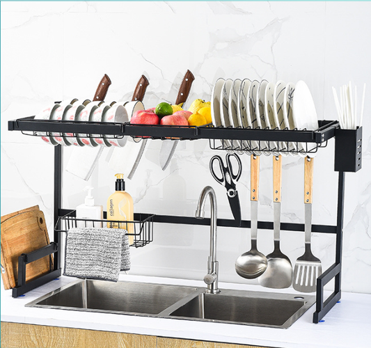 Stainless Steel Sink Rack for Dish Storage and Drainage