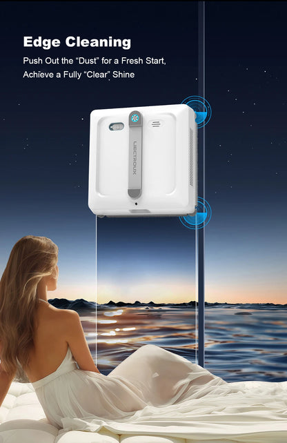 2026 Robot Window Vacuum Cleaner Liectroux S9, 10000Pa,2 Roller Brush,6-Way Water Spray,APP Control,Smart Glass Wall Cleaning