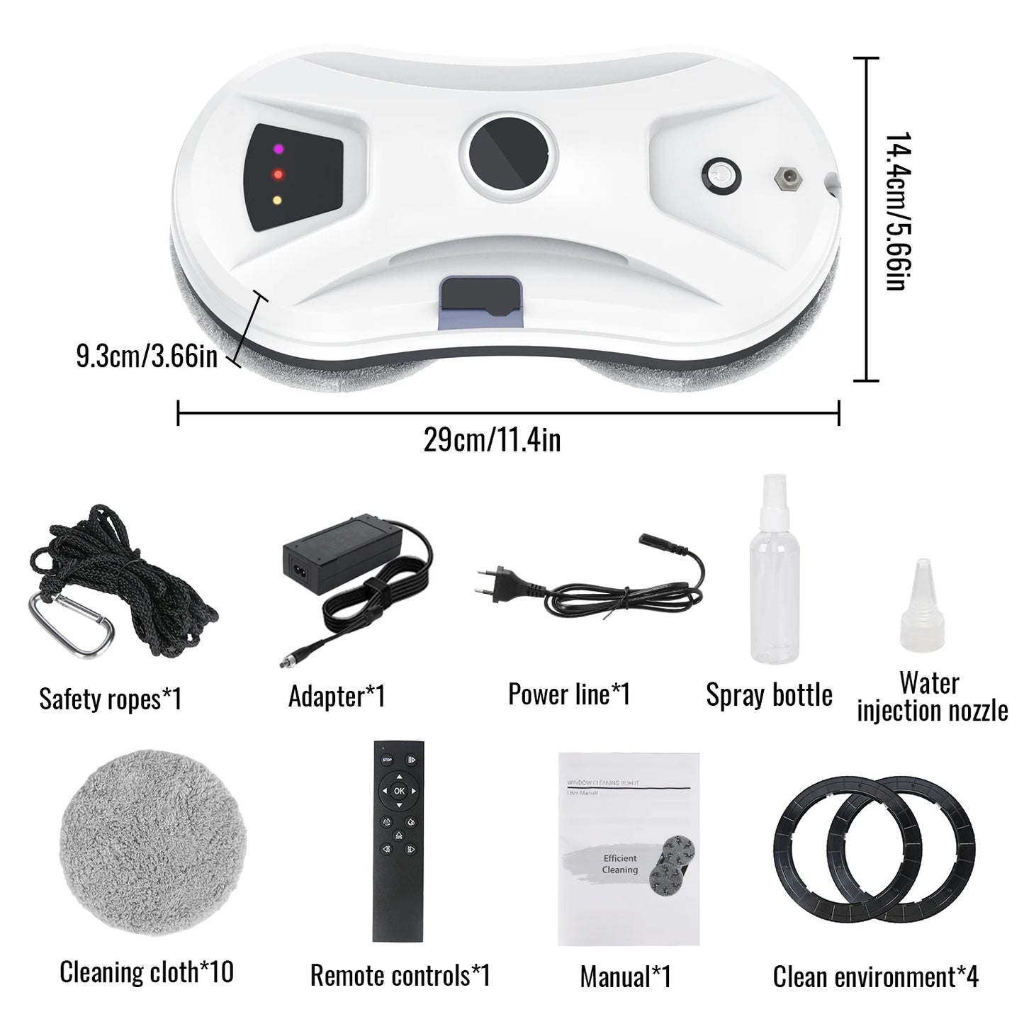 5600Pa Intelligent Window Cleaning Robot Automatic Water Spray Cleaning Windows Machine Remote-Controlled Window Cleaning Robot