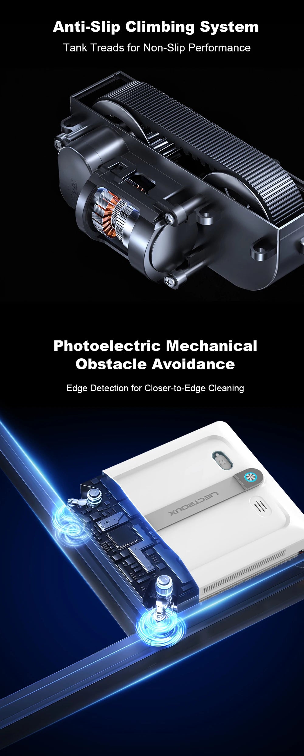 2026 Robot Window Vacuum Cleaner Liectroux S9, 10000Pa,2 Roller Brush,6-Way Water Spray,APP Control,Smart Glass Wall Cleaning