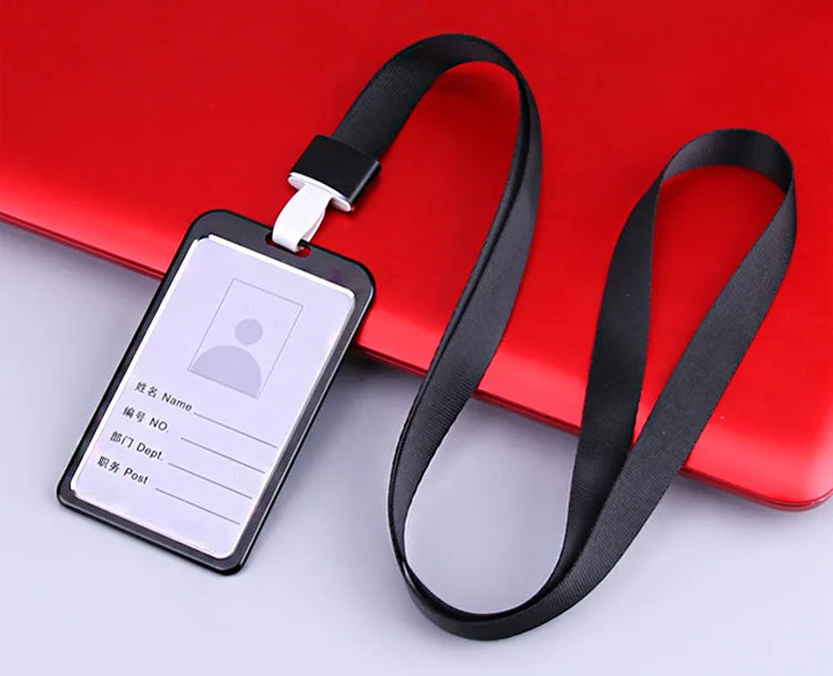 Credit Card Cover Women Aluminum Alloy Work Name Card Holders Case Business Work Card ID Badge Lanyard Holder Metal Bags