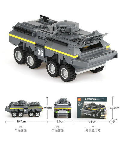 Military Vehicles Tank Sets SWAT Army City Police T34 Model Building Blocks DIY Brick Kids Toys Classic World War II WW2