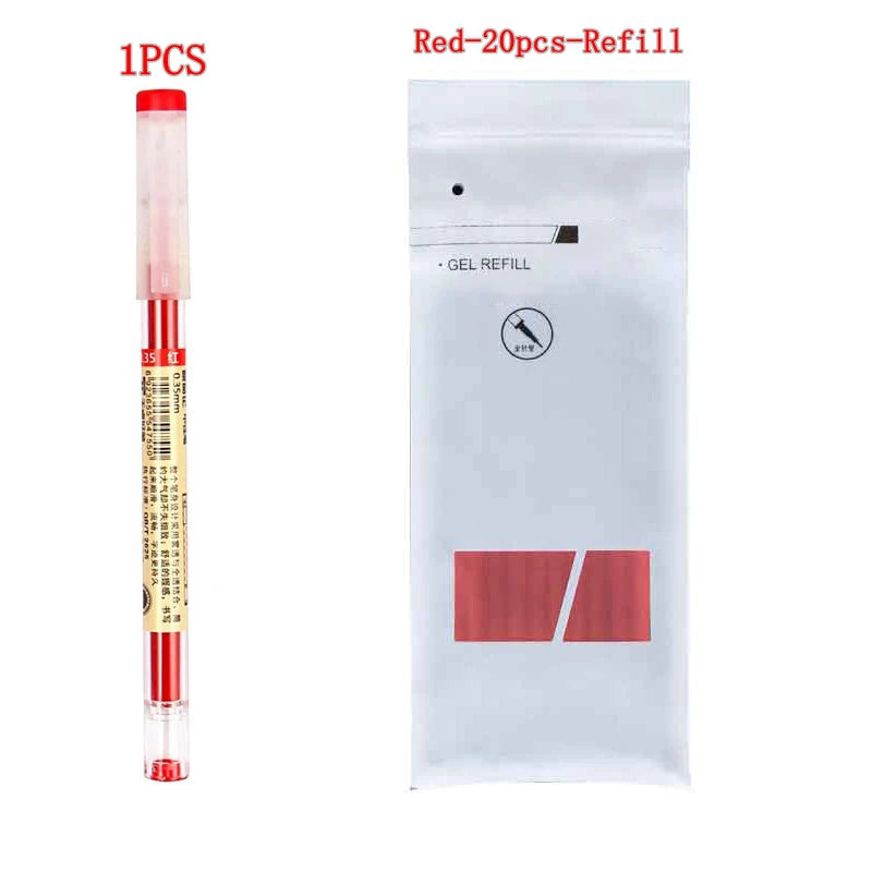 Gel Pens 0.35mm Red/Black/Blue Ink Set Refills Rod Gel Pen For Handle Marker School Office Stationery Student Writing Supplies