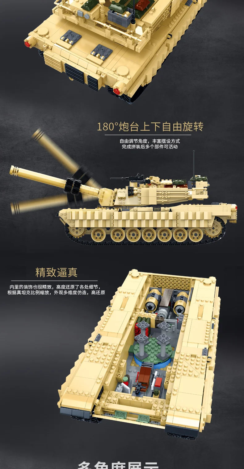 Military Vehicles Tank Sets SWAT Army City Police T34 Model Building Blocks DIY Brick Kids Toys Classic World War II WW2