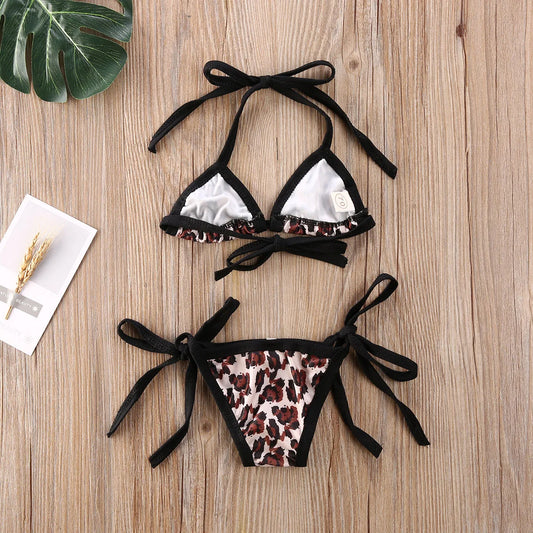 0-24M Baby Girls Leopard Bikini Sets Tankini Toddler Swimwear Summer Infant Beachwear Baby Swimsuit Girls Bathing Suit 2026