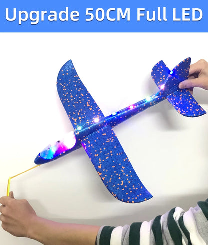 50/33CM Big Flash Foam Plane Glider Hand Throw Light Inertial AirPlane EPP Outdoor Launch Fun of Kids Toys for Children Boy Gift
