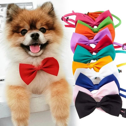Dog Bow Tie Adjustable Dog Cat Necklace Neck Tie Cute Convenient Pet Accessories Bow Tie Formal Puppy Bowtie Collar Pet Supplies
