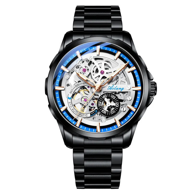 Unique Design AILANG Skeleton Dial Watch Men Luxury Brand Automatic Mechanical Men Watches relogio Waterproof