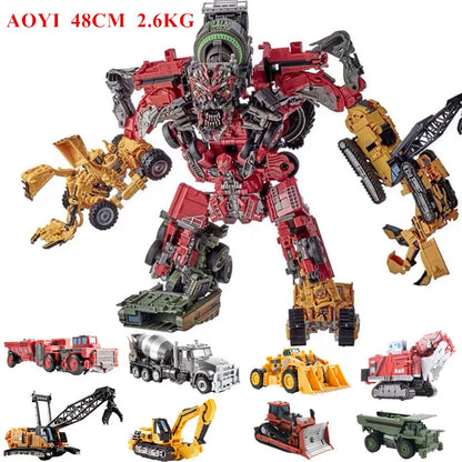 AOYI Cool 8 IN 1 Oversize Devastator Toys Boy Anime Hook Action Figures Robot Car Engineering  Vehicle Model Kids