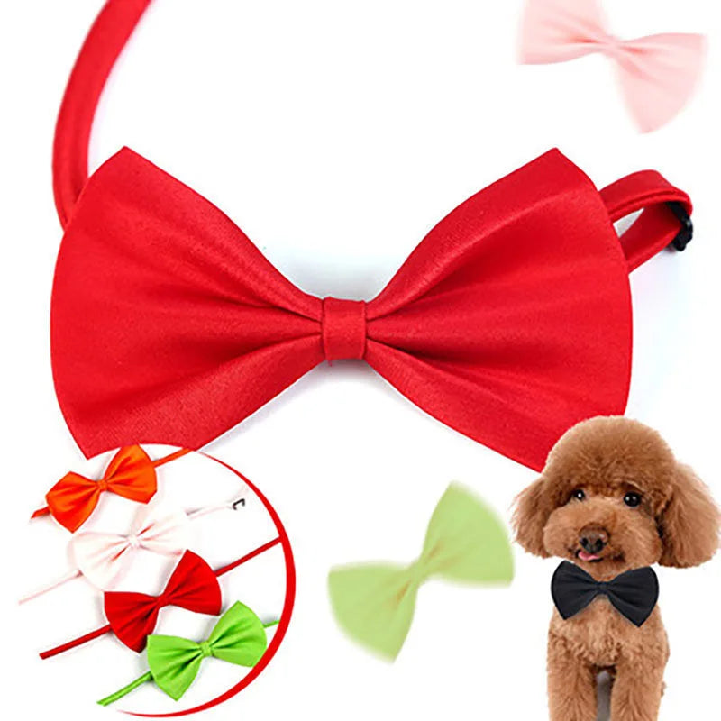 Dog Bow Tie Adjustable Dog Cat Necklace Neck Tie Cute Convenient Pet Accessories Bow Tie Formal Puppy Bowtie Collar Pet Supplies