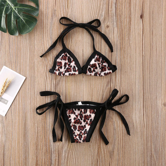 0-24M Baby Girls Leopard Bikini Sets Tankini Toddler Swimwear Summer Infant Beachwear Baby Swimsuit Girls Bathing Suit 2026