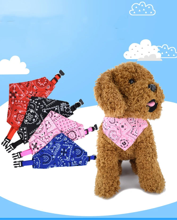 Adjustable Dog Bandana Printed Soft Collar, Pet Supplies, Cat Scarf, Chihuahua Puppy Neckerchief