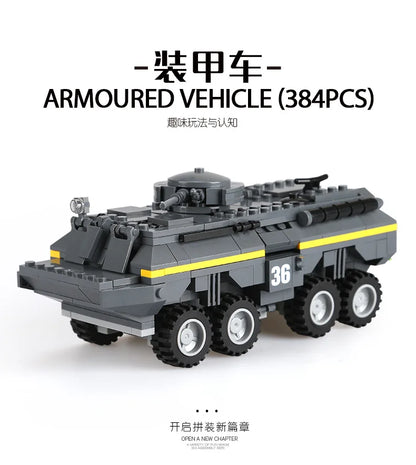 Military Vehicles Tank Sets SWAT Army City Police T34 Model Building Blocks DIY Brick Kids Toys Classic World War II WW2