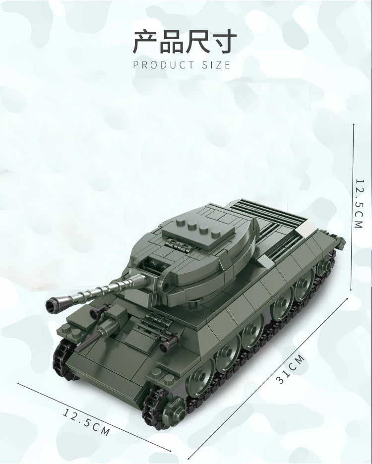 Military Vehicles Tank Sets SWAT Army City Police T34 Model Building Blocks DIY Brick Kids Toys Classic World War II WW2